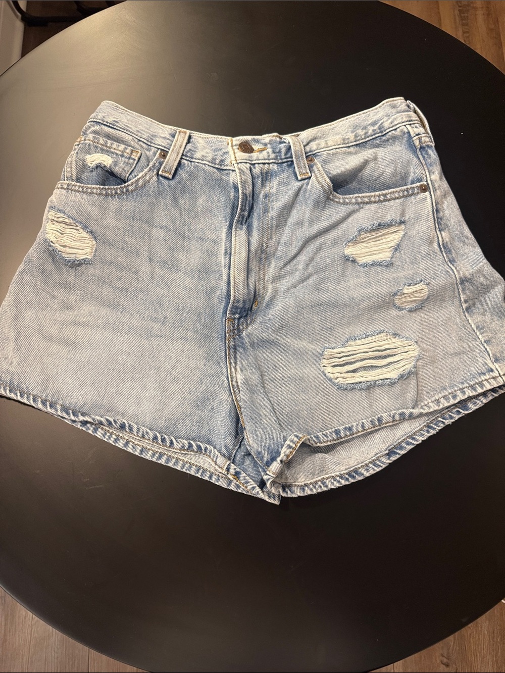 Levi's Light Wash Distressed Denim Shorts